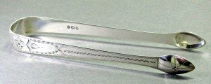 Elegant 1809 English Sterling Silver Sugar Tongs
