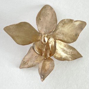 14K Yellow Gold Orchid Casting for Jewelry Making