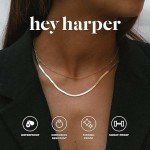 Gold Herringbone & Thin Chain Necklace Set