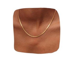 Trendy Gold Herringbone Necklace for Women