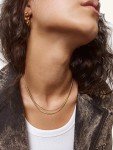 Gold Herringbone & Thin Chain Necklace Set