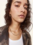Gold Herringbone & Thin Chain Necklace Set
