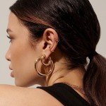 Trendy Gold Hoop Earrings - Lightweight & Waterproof