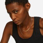 Gold Herringbone & Thin Chain Necklace Set