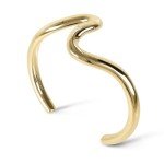 Gold Wave Cuff Bracelet - Trendy Stackable Design