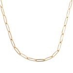 Trendy 14K Gold Paperclip Chain Necklace for Women