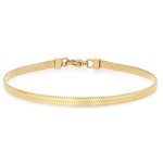 Trendy 14K Gold Snake Herringbone Bracelet for Women