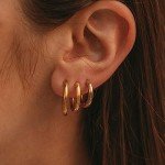 Trendy Gold Hoop Earrings - Lightweight & Waterproof