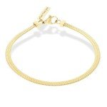 Trendy 14K Gold Herringbone Bracelet for Women