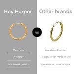 Trendy Gold Hoop Earrings - Lightweight & Waterproof