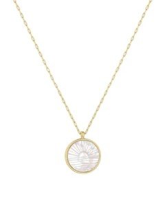 Gorjana Sunset Etched Necklace with Pearl Charm