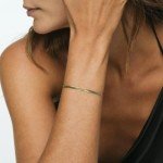 Trendy 14K Gold Herringbone Bracelet for Women