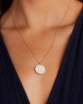Gorjana Sunset Etched Necklace with Pearl Charm