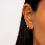 Trendy Lightweight Gold PVD Hoop Earrings for Women