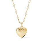 Puffed Heart Necklace - 14K Gold Plated
