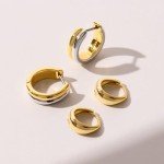 Asher Two-Tone Huggie Hoop Earrings for Women