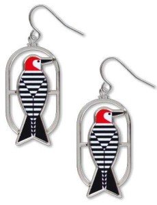Woodpecker Earrings by Charley Harper