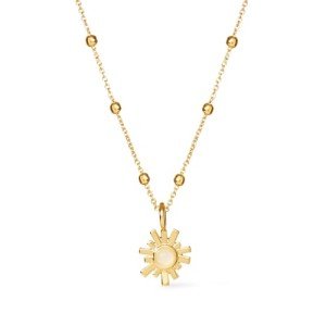 Gold Moonstone Pendant Necklace - Unique Women’s Gift
