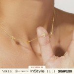 Rowena Flower Necklace - 14K Gold Plated Chain