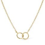 Interlocking Circles Necklace in 14K Gold Plated