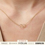 Interlocking Circles Necklace in 14K Gold Plated