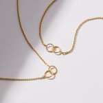 Interlocking Circles Necklace in 14K Gold Plated