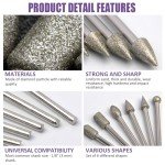 20-Piece Diamond Burr Bits for Stone Carving