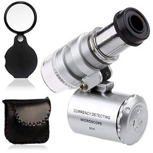 KINGMAS 60x LED Jewelry Microscope Magnifier Loupe