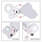 Dual Lens LED Jewelry Magnifier with Keychain