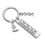 Chemistry Teacher Keychain with Microscope & DNA Design