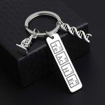 Chemistry Teacher Keychain with Microscope & DNA Design