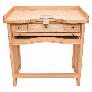 Heavy Duty Jewelers Bench with Drawers and Wood Top