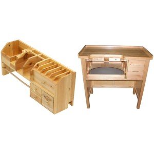 Grobet Jewelers Workbench with Aluminum Pan and Drawers