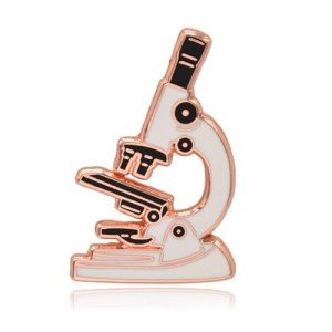 Clayton Jewelry Labs Rose Gold Microscope Enamel Pin