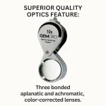 GemOro Chrome Hastings Triplet 10x Loupe Magnifier