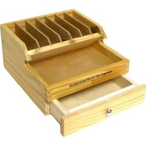 Wood Jewelry Bench Tool Organizer with Extra Compartment