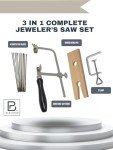 3-in-1 Jeweler's Saw Set with Blades and Clamp