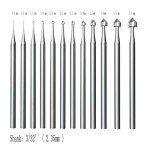 12-Piece Cone & Cylinder Stone Setting Burs
