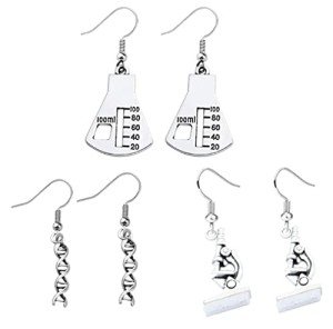 Microscope Earrings for Science Lovers - 3 Pairs