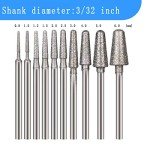10 Pcs Diamond Ball Nosed Cone Burrs