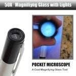 50X Pocket Microscope with Light for Jewelry
