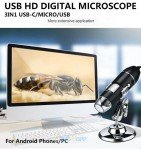 1600X 3-in-1 USB Digital Microscope with LEDs