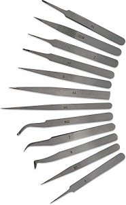12-Piece Precision Tweezer Set by EURO TOOL