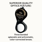 GemOro 10x Black Hastings Triplet Jewelers Loupe