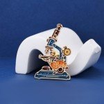 Colorful Microscope Brooch for Science Lovers