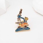Colorful Microscope Brooch for Science Lovers