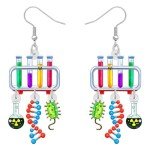 Colorful Science Microscope Earrings for Teachers