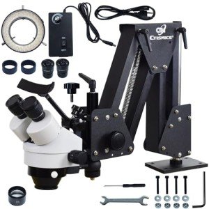Jewelry Microscope with Ring Light & Adjustable Stand