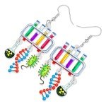 Colorful Science Microscope Earrings for Teachers