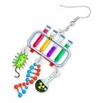 Colorful Science Microscope Earrings for Teachers